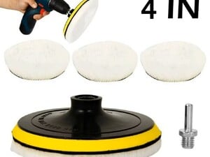 4" Flocking Sanding Discs with Hook Loop Buffing Pads Compatible with Electric Drill in Seaview