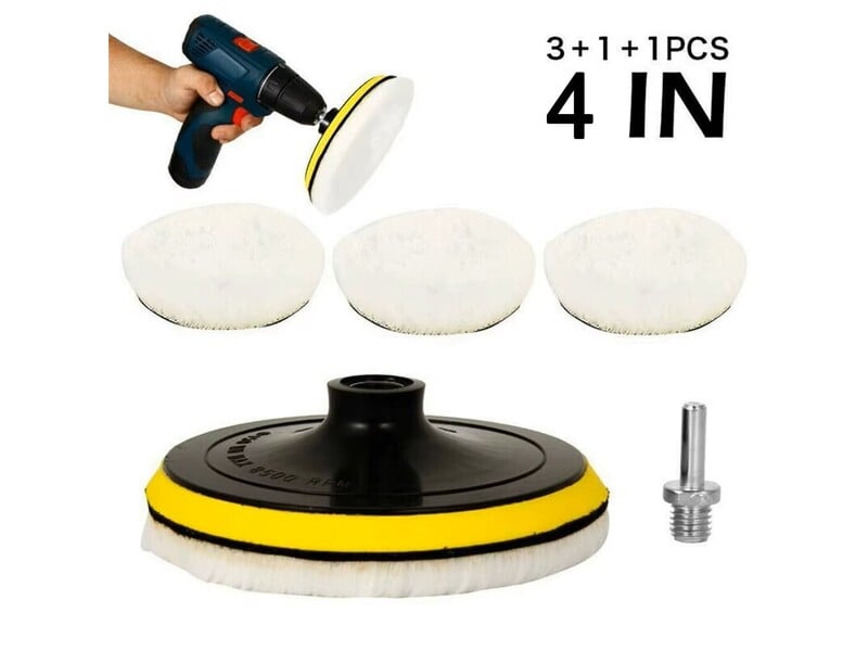 4" Flocking Sanding Discs with Hook Loop Buffing Pads Compatible with Electric Drill in Seaview