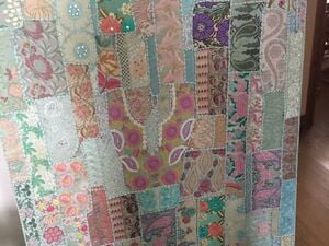 Large asian fabric patchwork picture in Seaview