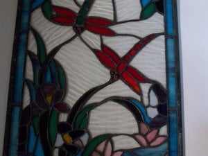 Stained Glass Panel Dragonflies in Ventnor