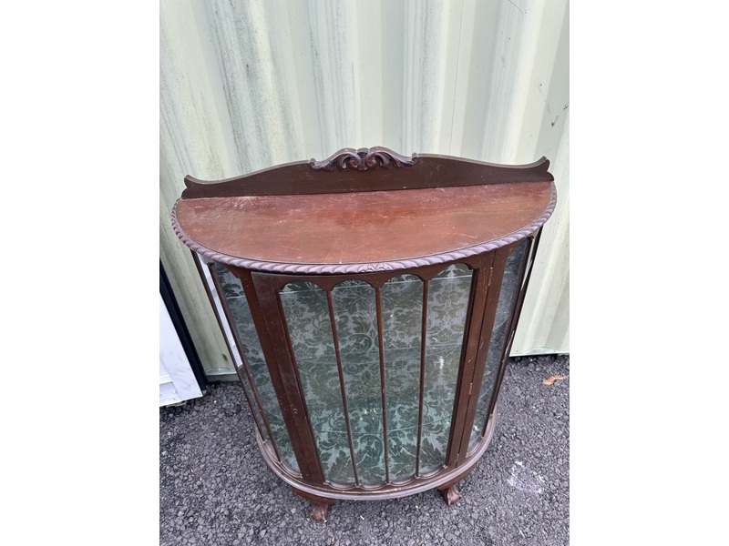 1930’s Antique Curved Glass Display Cabinet - Can Deliver