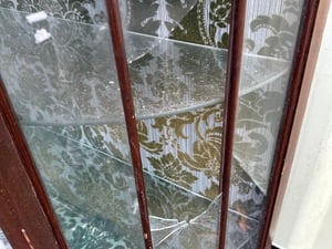 1930’s Antique Curved Glass Display Cabinet - Can Deliver in Newport