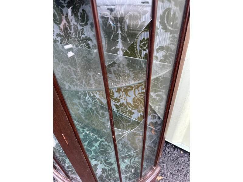 1930’s Antique Curved Glass Display Cabinet - Can Deliver in Newport