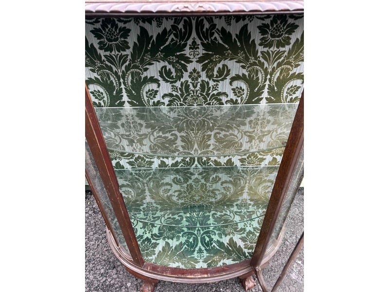 1930’s Antique Curved Glass Display Cabinet - Can Deliver Furniture