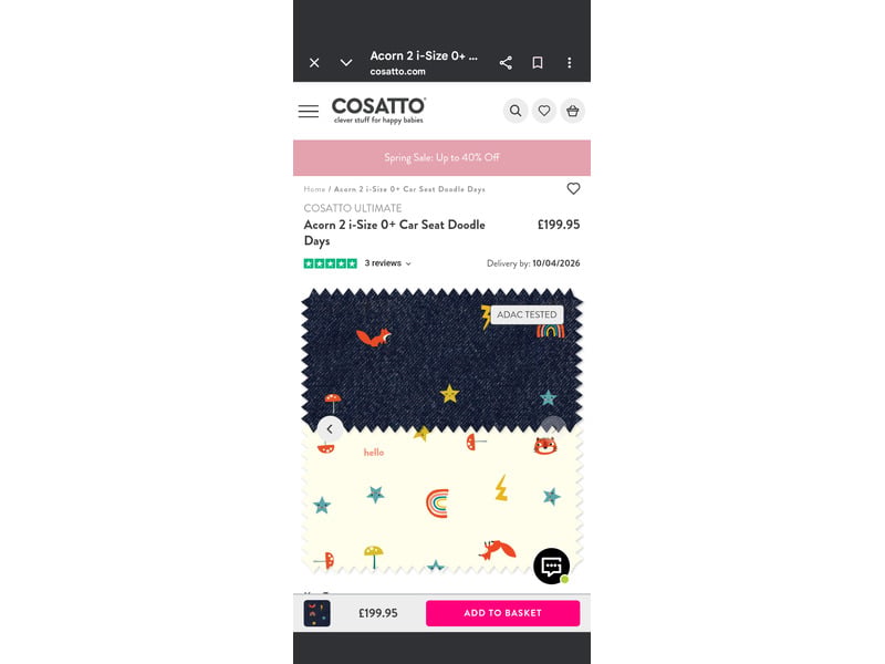 Cosatto Acorn 2 i-size car seat Baby Equipment in Ryde