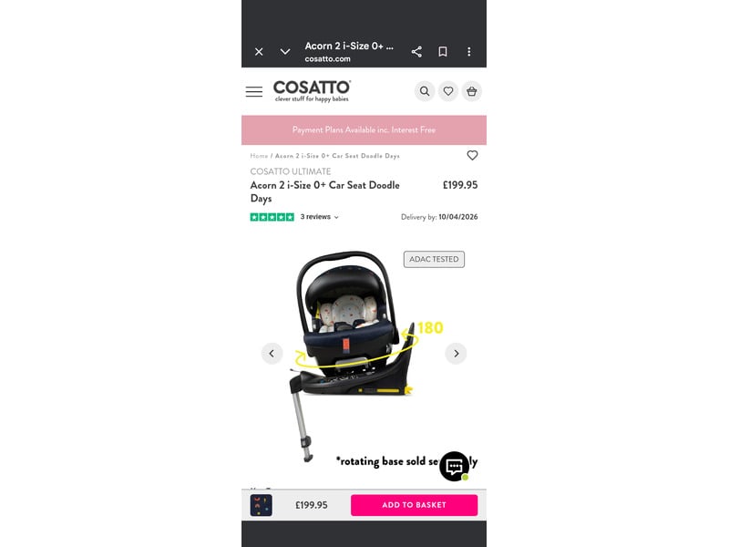 Cosatto Acorn 2 i-size car seat