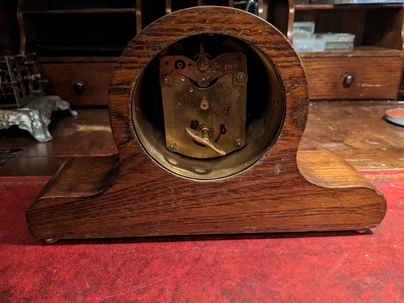 Small mechanical oak mantle/desk clock  Clocks in East Cowes