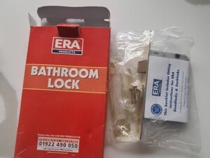 New 2.5" 64mm Era Bathroom Door Lock Brass Effect  in Seaview