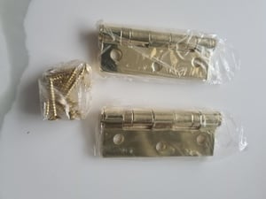 1 Pr Dale Hardware HD  Ball Bearing Hinges 75 x 50 x 2mm + Screws BP in Seaview