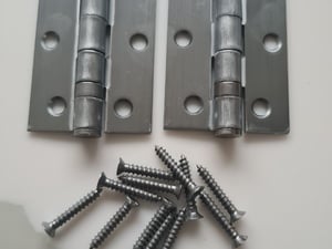 1 Pr Dale Hardware HD  Ball Bearing Hinges 75 x 50 x 2mm + Screws Satin Finish in Seaview
