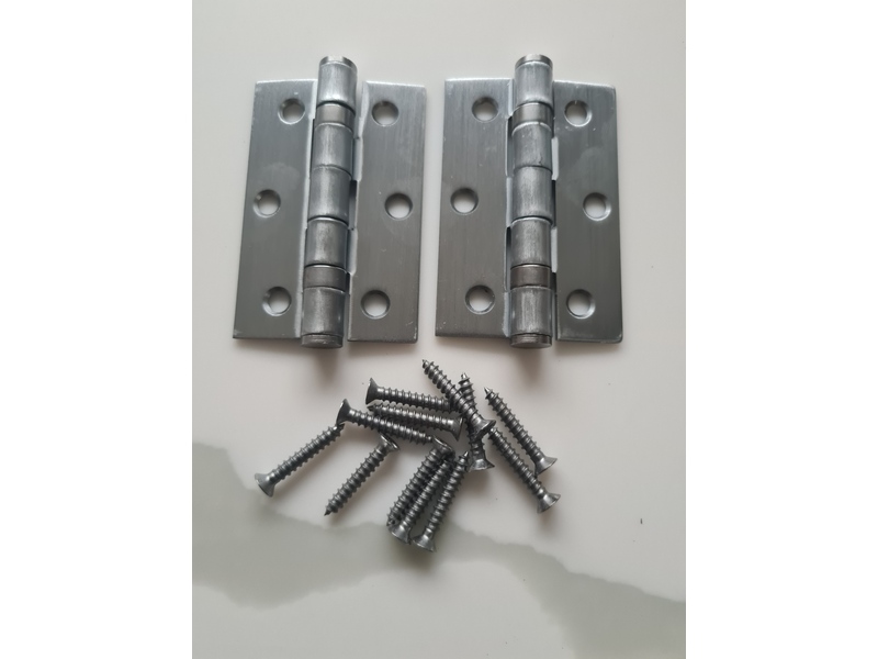 1 Pr Dale Hardware HD  Ball Bearing Hinges 75 x 50 x 2mm + Screws Satin Finish in Seaview