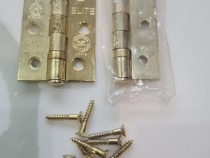 1 Pr ELITE Fire Rated Ball Bearing Hinges 75 x 50 x 2mm + Screws BP in Seaview