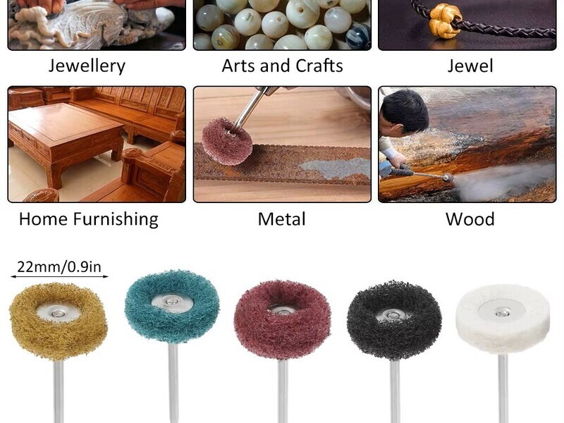10 x Mini Drill Bit Nylon Abrasive Brush Wire Buffing Polishing Wheel in Seaview