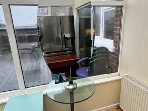 Professional Double-Sided Salon Mirror Station & Purple Stylist Chair in Ryde