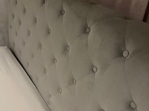 Grey velvet double bedframe in Shanklin