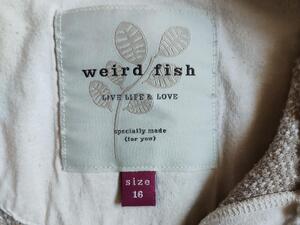 Vintage Weird Fish 1/4 Zip Jumper Ladies' Cream & Pale Blue  Macaroni Knit Pullovers & Lazy Jacks   in Bembridge