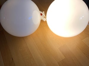 Pair of Habitat Globe Lamps with bulbs in Bembridge