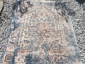 Dunelm Blue Vintage Print  Washable Rug 120 x 160 cm in Ventnor