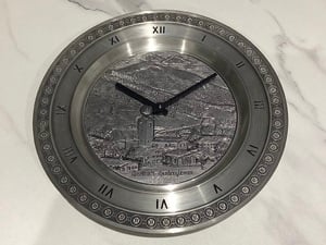 Pewter wall clock in Newport