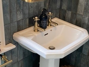 Brass Bathroom wall Mounted Glass Storage Rack in Sandown