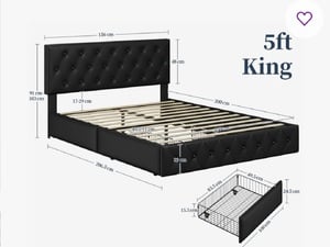 King sized bed frame boxed new in Ryde