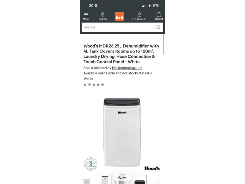 Woods MDK26 dehumidifier  Dehumidifiers in Ryde