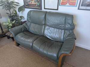 Stressless Reclining Leather Sofa in Newport