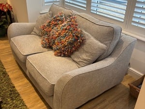Sofa - Two Seater Light Grey Fabric in Ryde