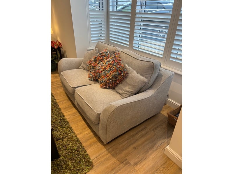 Sofa - Two Seater Light Grey Fabric in Ryde