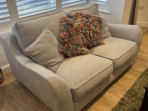 Sofa - Two Seater Light Grey Fabric
