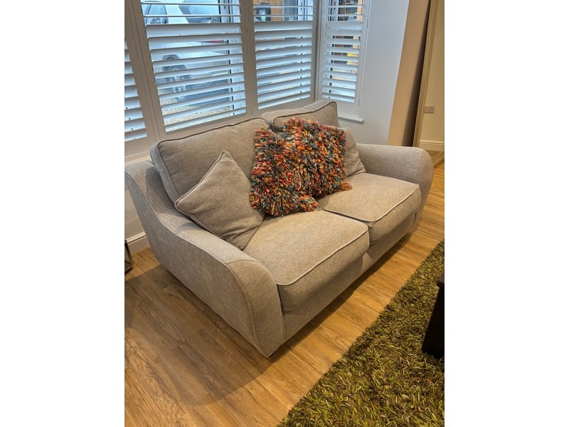 Sofa - Two Seater Light Grey Fabric