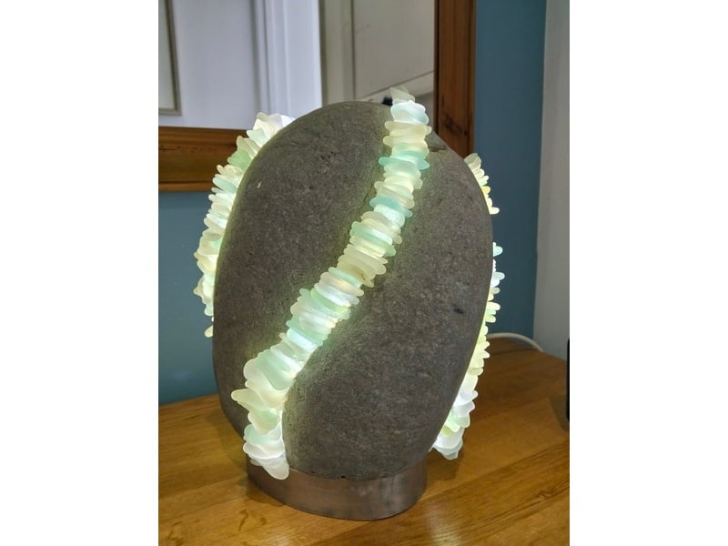 Lamp - Real Beach Stone Lamp Sea Glass  in East Cowes