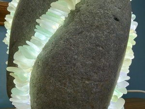 Lamp - Real Beach Stone Lamp Sea Glass  in East Cowes