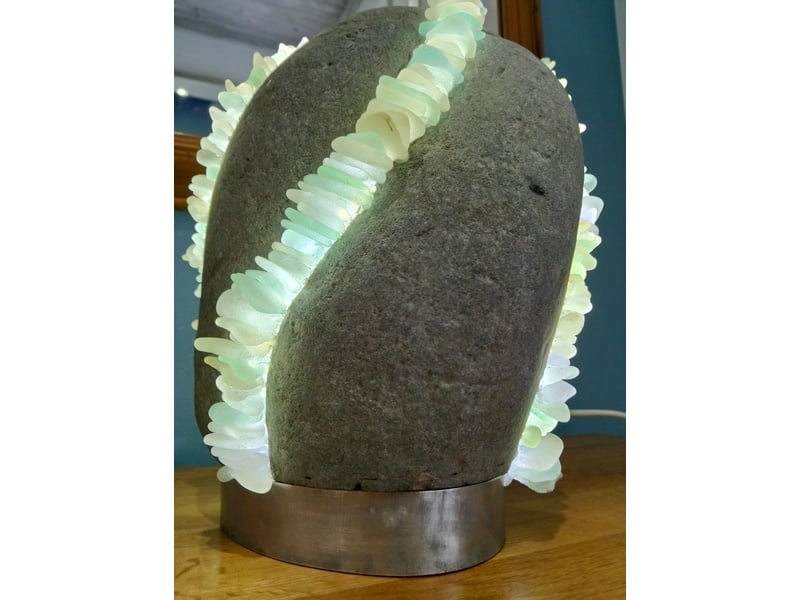 Lamp - Real Beach Stone Lamp Sea Glass  in East Cowes