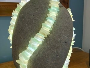 Lamp - Real Beach Stone Lamp Sea Glass  Lamps in East Cowes