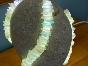 Lamp - Real Beach Stone Lamp Sea Glass  in East Cowes