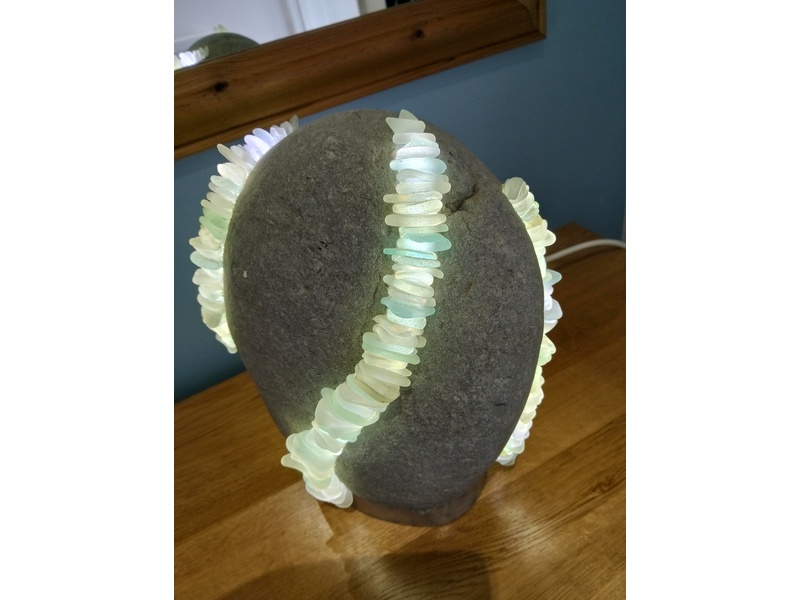 Lamp - Real Beach Stone Lamp Sea Glass  in East Cowes