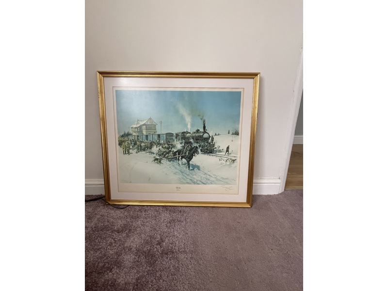 Large Steam Train Print by Terence Cuneo signed in Cowes
