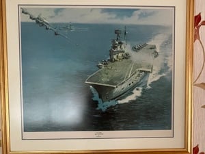 Large print Terence Cuneo Aircraft carrier in Cowes