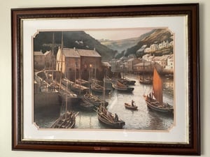 Large Framed and mounted harbour picture  in Shanklin