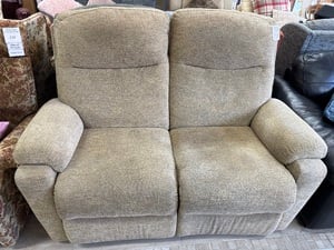 Cream two seater fabric recliner sofa  in Newport