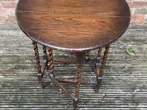 Vintage Solid Oak Barley Twist Drop Leaf Oval Table  in Sandown