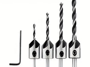 4PC 3-6mm Three-Pointed Woodworking Counterbore Drill Bit Set