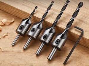 4PC 3-6mm Three-Pointed Woodworking Counterbore Drill Bit Set in Seaview