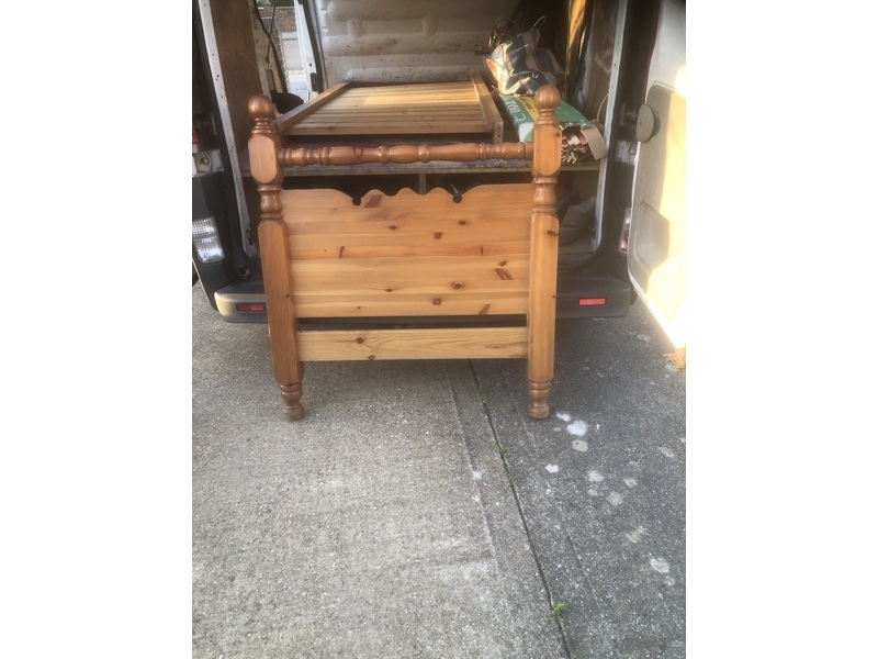 Substantial pine single bed