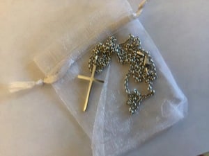 Silver cross and chain in Isle Of Wight