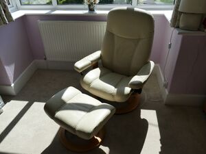 Stressless recliner and footstool in Cowes
