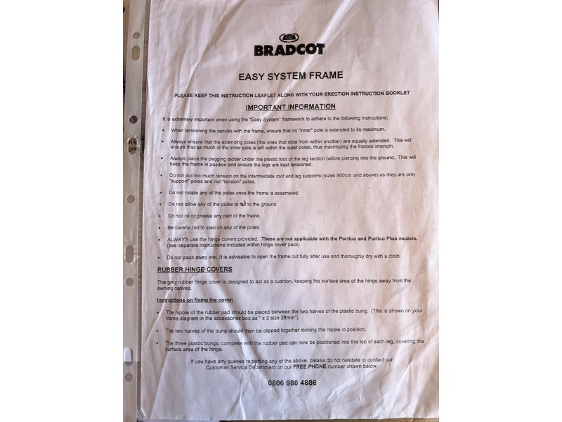 Bradcot Porch Awning with easy system frame