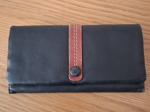 Tula Soft Leather Black Purse in Ryde