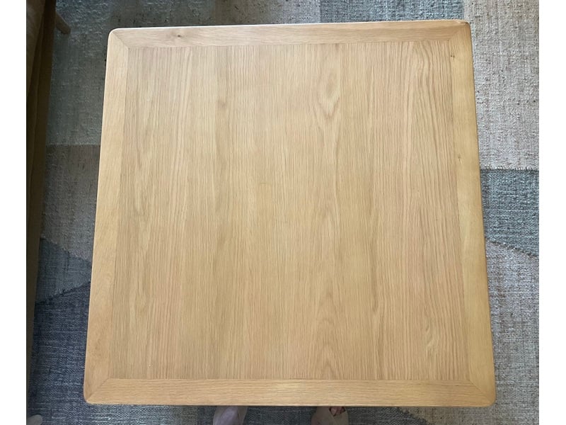 Coffee table “Saxby”: large square oak with under shelf - REDUCED TO SELL Tables in Ryde